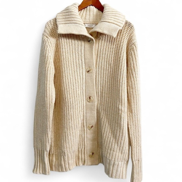 Sage the Label Sweaters - Boutique Cozy Cream Button-Up Women's Sweater Cardigan